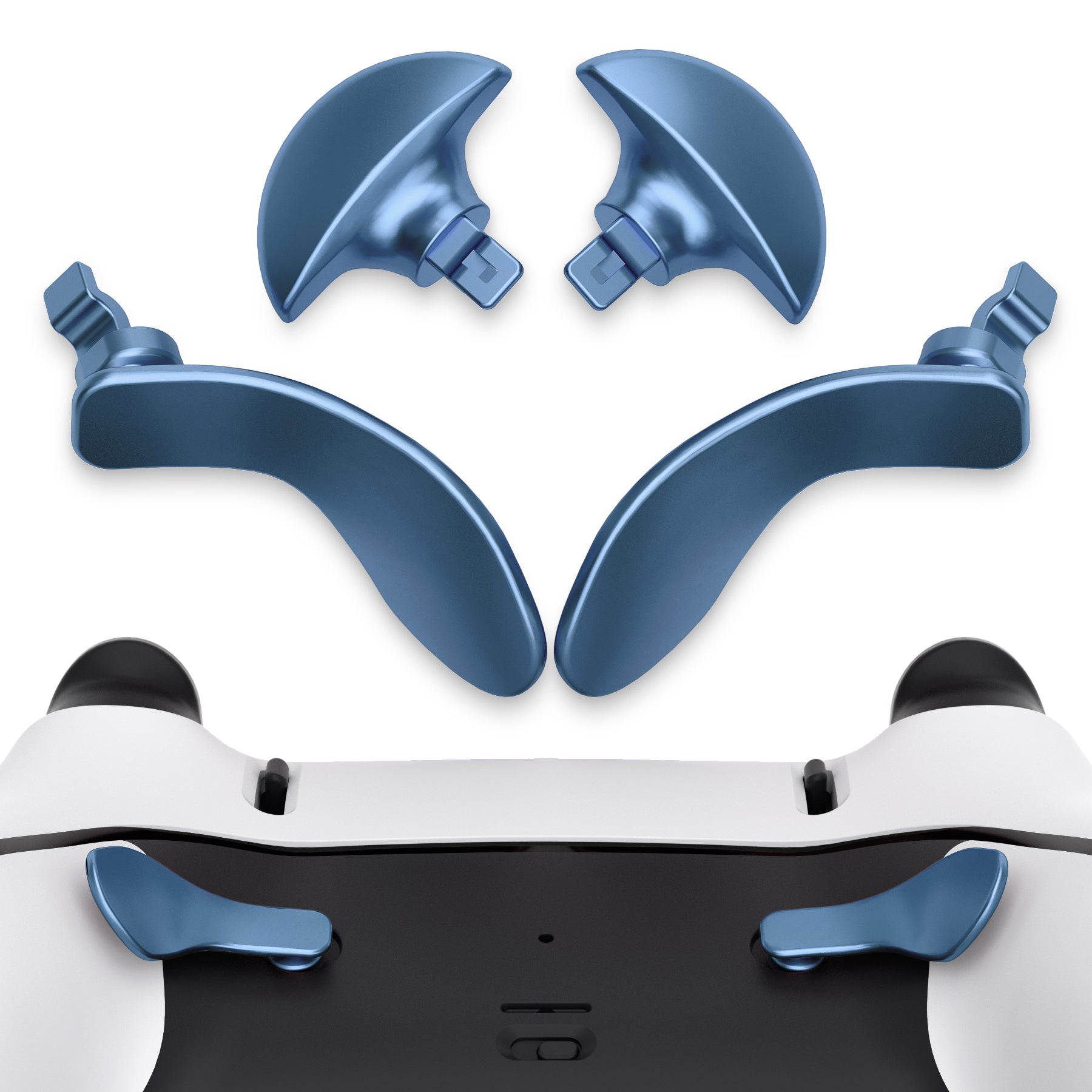 eXtremeRate Replacement Interchangeable 4PCS Metal Back Paddles for PS5 Edge Controller - Metallic Neptune Blue eXtremeRate