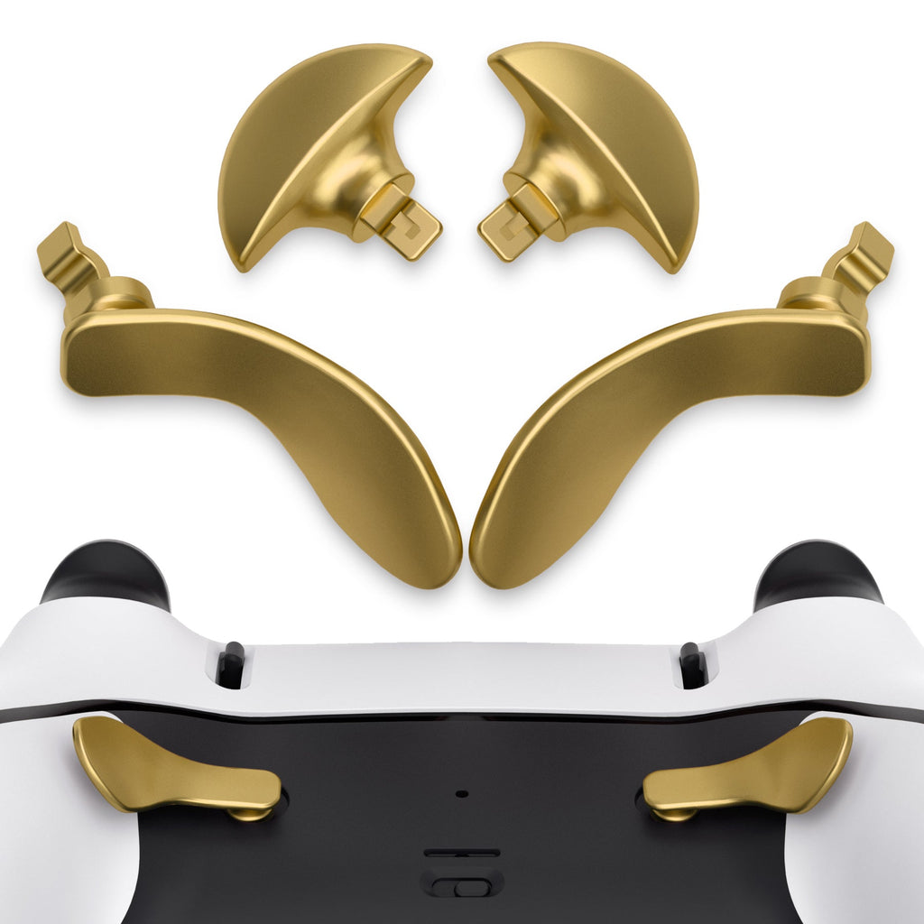 eXtremeRate Replacement Interchangeable 4PCS Metal Back Paddles for PS5 Edge Controller - Metallic Hero Gold eXtremeRate