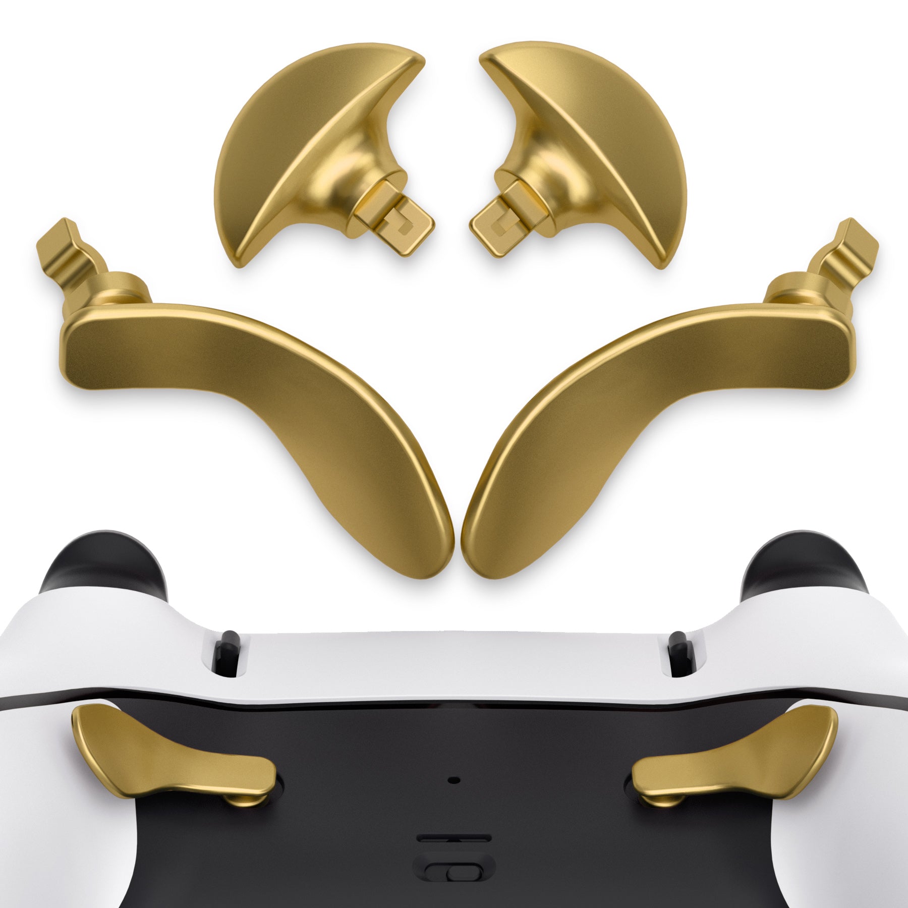 eXtremeRate Replacement Interchangeable 4PCS Metal Back Paddles for PS5 Edge Controller - Metallic Hero Gold eXtremeRate