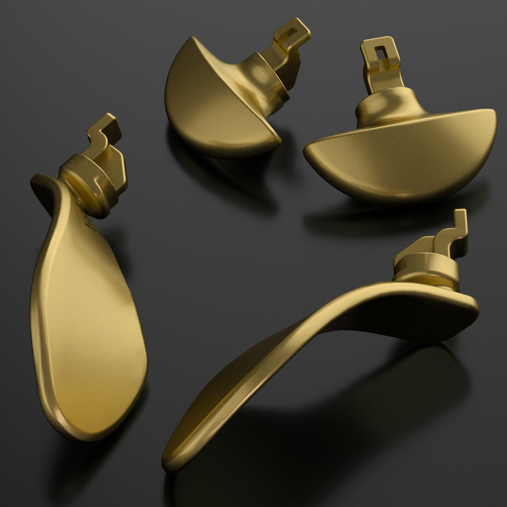 eXtremeRate Replacement Interchangeable 4PCS Metal Back Paddles for PS5 Edge Controller - Metallic Hero Gold eXtremeRate