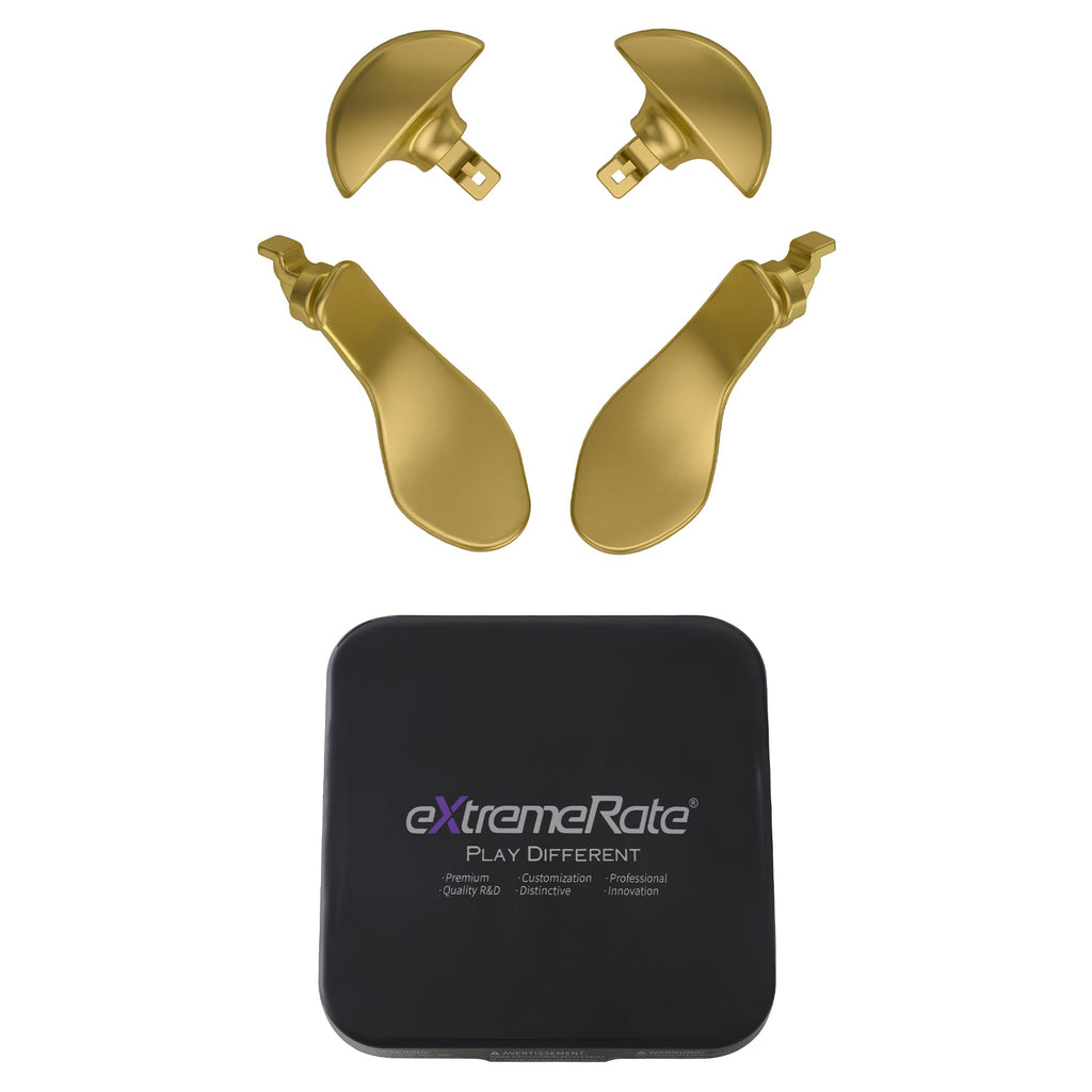 eXtremeRate Replacement Interchangeable 4PCS Metal Back Paddles for PS5 Edge Controller - Metallic Hero Gold eXtremeRate