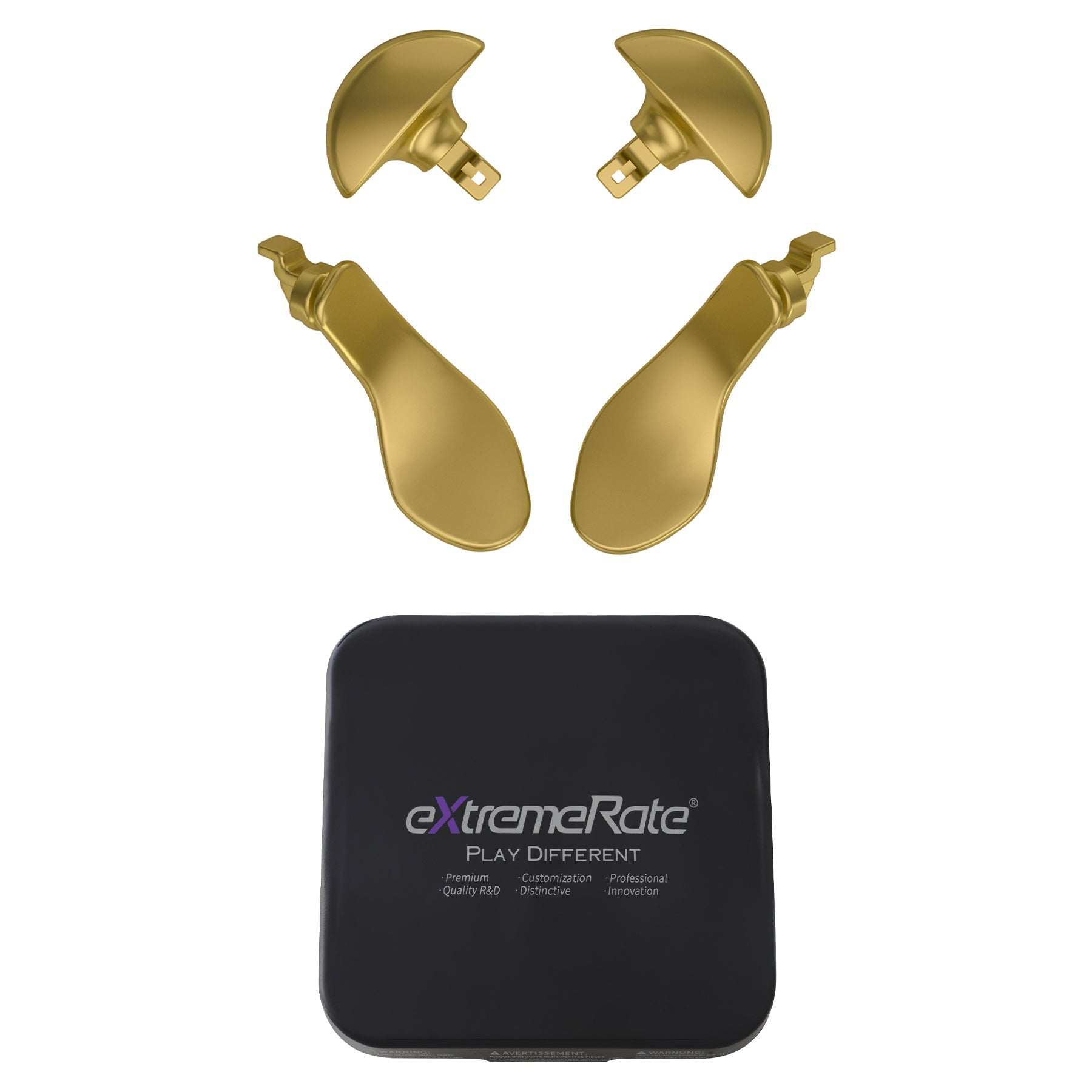 eXtremeRate Replacement Interchangeable 4PCS Metal Back Paddles for PS5 Edge Controller - Metallic Hero Gold eXtremeRate