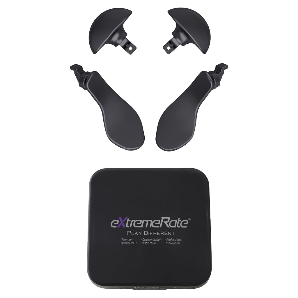 eXtremeRate Replacement Interchangeable 4PCS Metal Back Paddles for PS5 Edge Controller - Metallic Black eXtremeRate