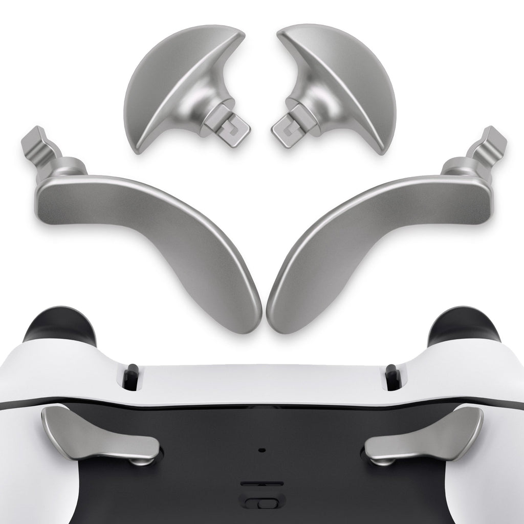 eXtremeRate Replacement Interchangeable 4PCS Metal Back Paddles for PS5 Edge Controller - Metallic Silver eXtremeRate