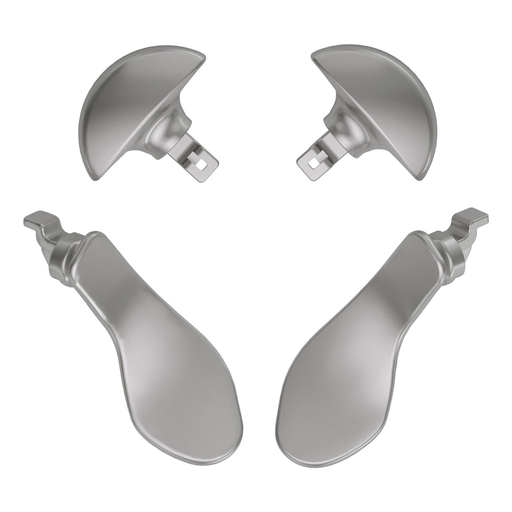 eXtremeRate Replacement Interchangeable 4PCS Metal Back Paddles for PS5 Edge Controller - Metallic Silver eXtremeRate