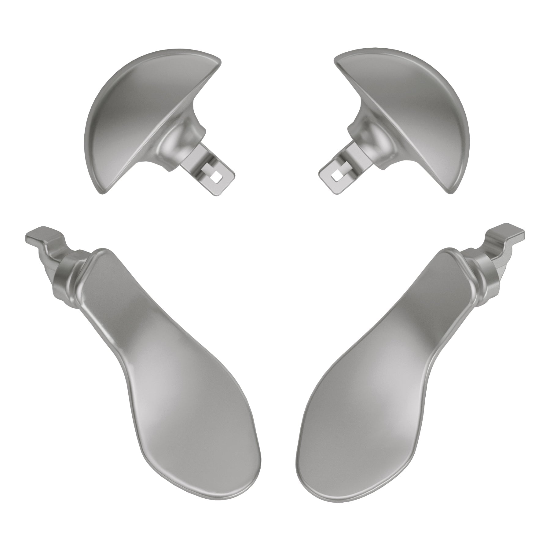 eXtremeRate Replacement Interchangeable 4PCS Metal Back Paddles for PS5 Edge Controller - Metallic Silver eXtremeRate
