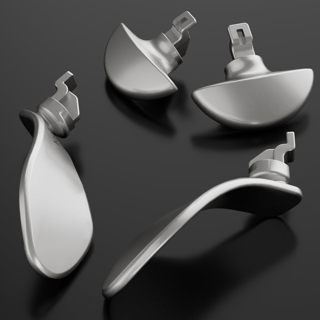 eXtremeRate Replacement Interchangeable 4PCS Metal Back Paddles for PS5 Edge Controller - Metallic Silver eXtremeRate