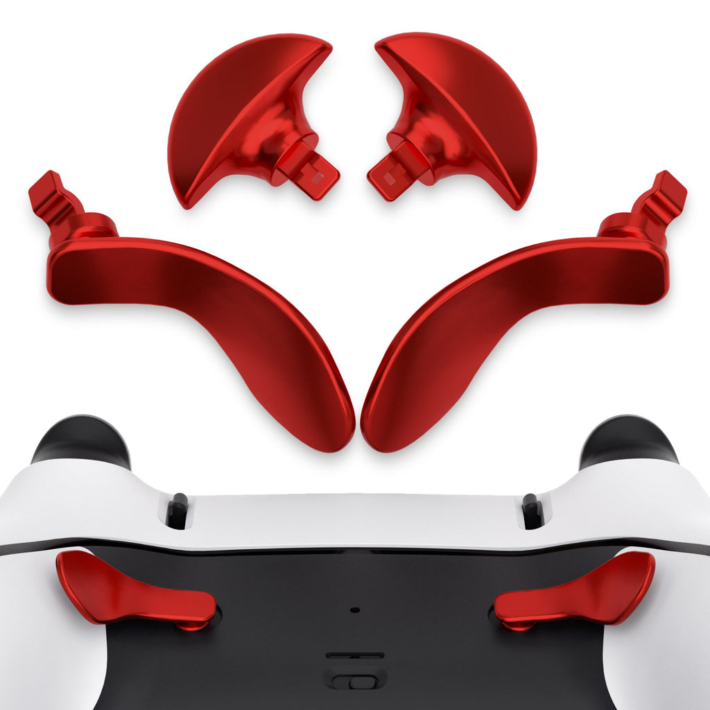 eXtremeRate Replacement Interchangeable 4PCS Metal Back Paddles for PS5 Edge Controller - Metallic Scarlet Red eXtremeRate