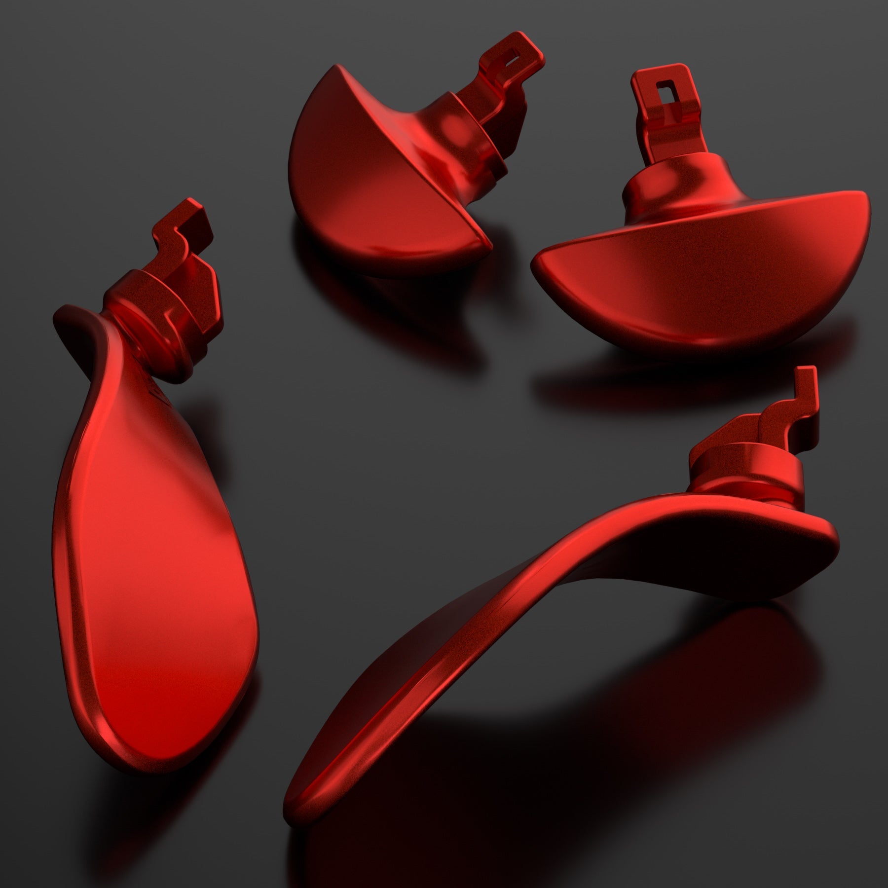 eXtremeRate Replacement Interchangeable 4PCS Metal Back Paddles for PS5 Edge Controller - Metallic Scarlet Red eXtremeRate