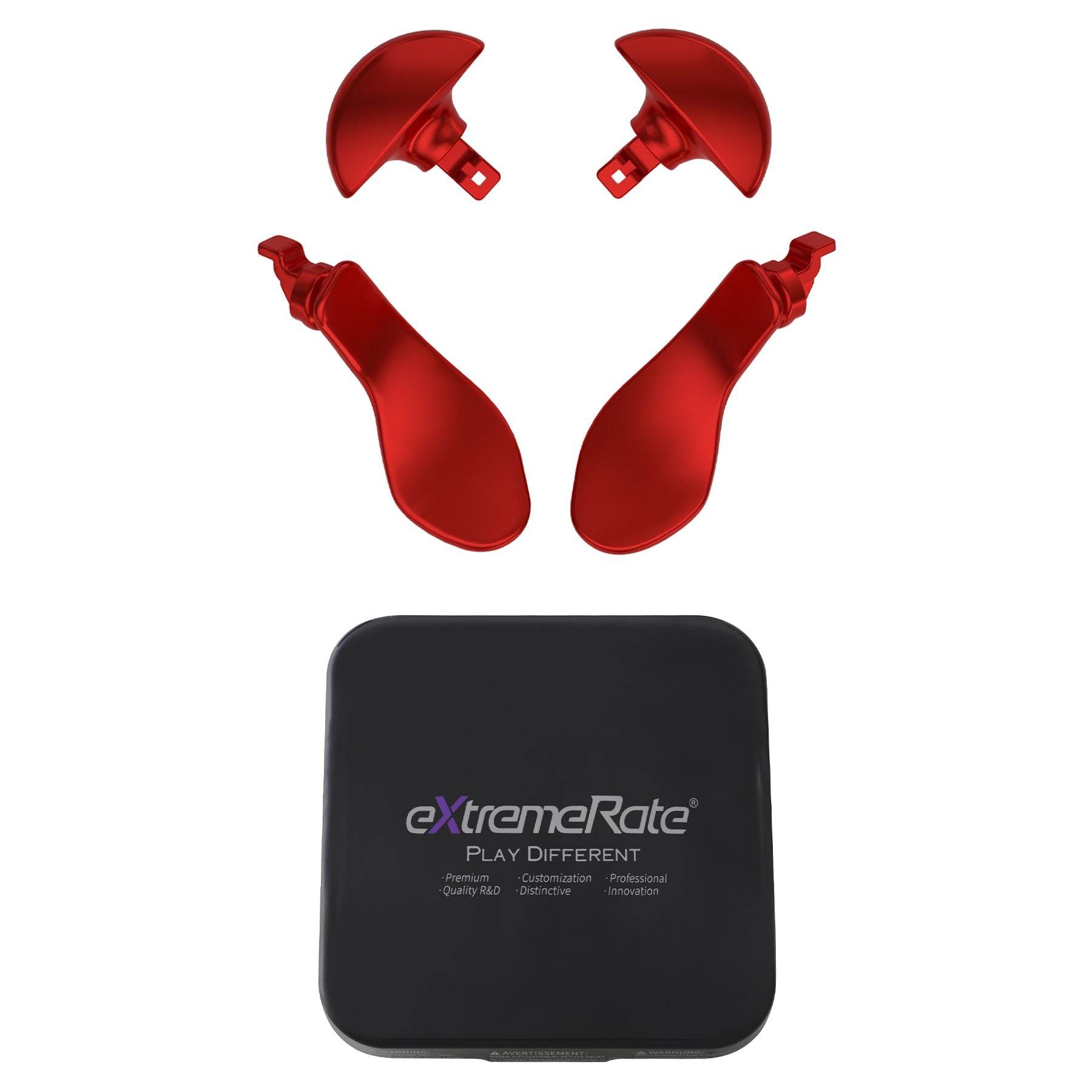 eXtremeRate Replacement Interchangeable 4PCS Metal Back Paddles for PS5 Edge Controller - Metallic Scarlet Red eXtremeRate