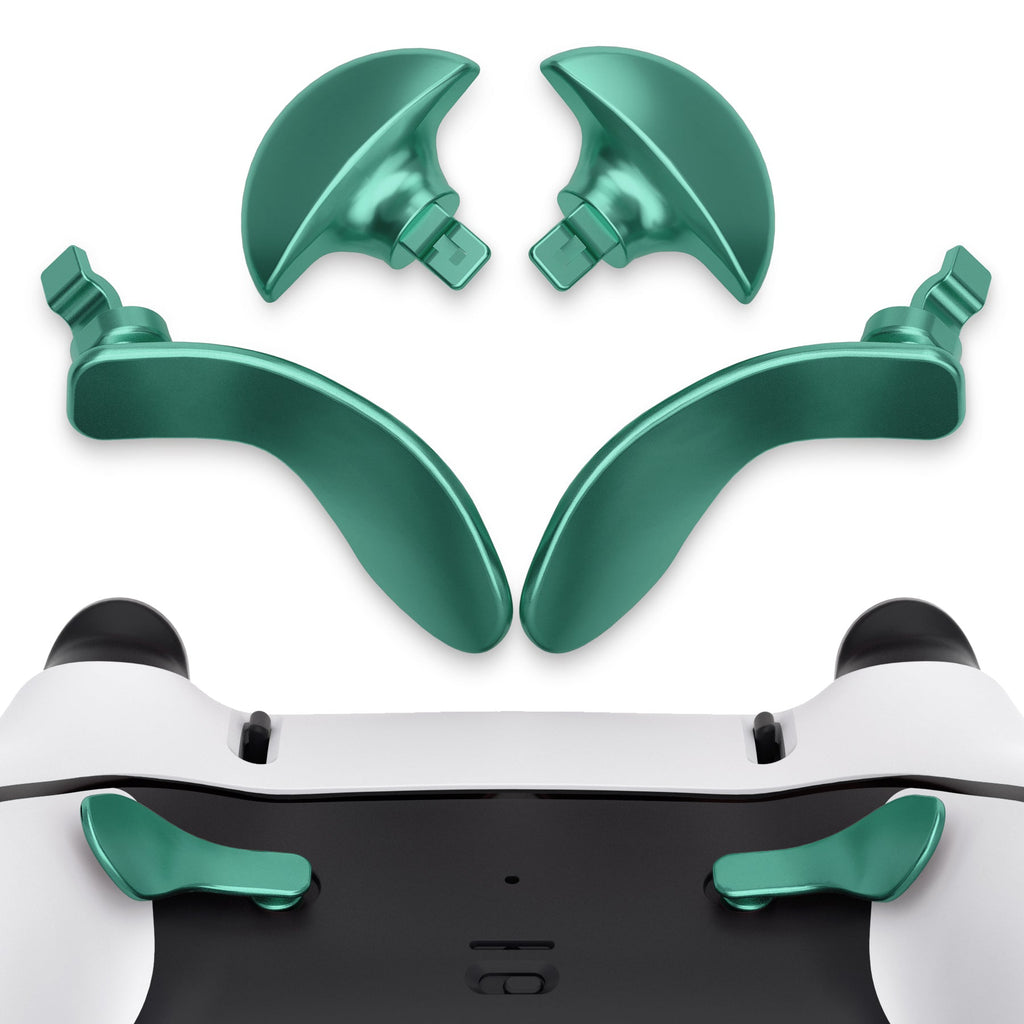 eXtremeRate Replacement Interchangeable 4PCS Metal Back Paddles for PS5 Edge Controller - Metallic Aqua Green eXtremeRate