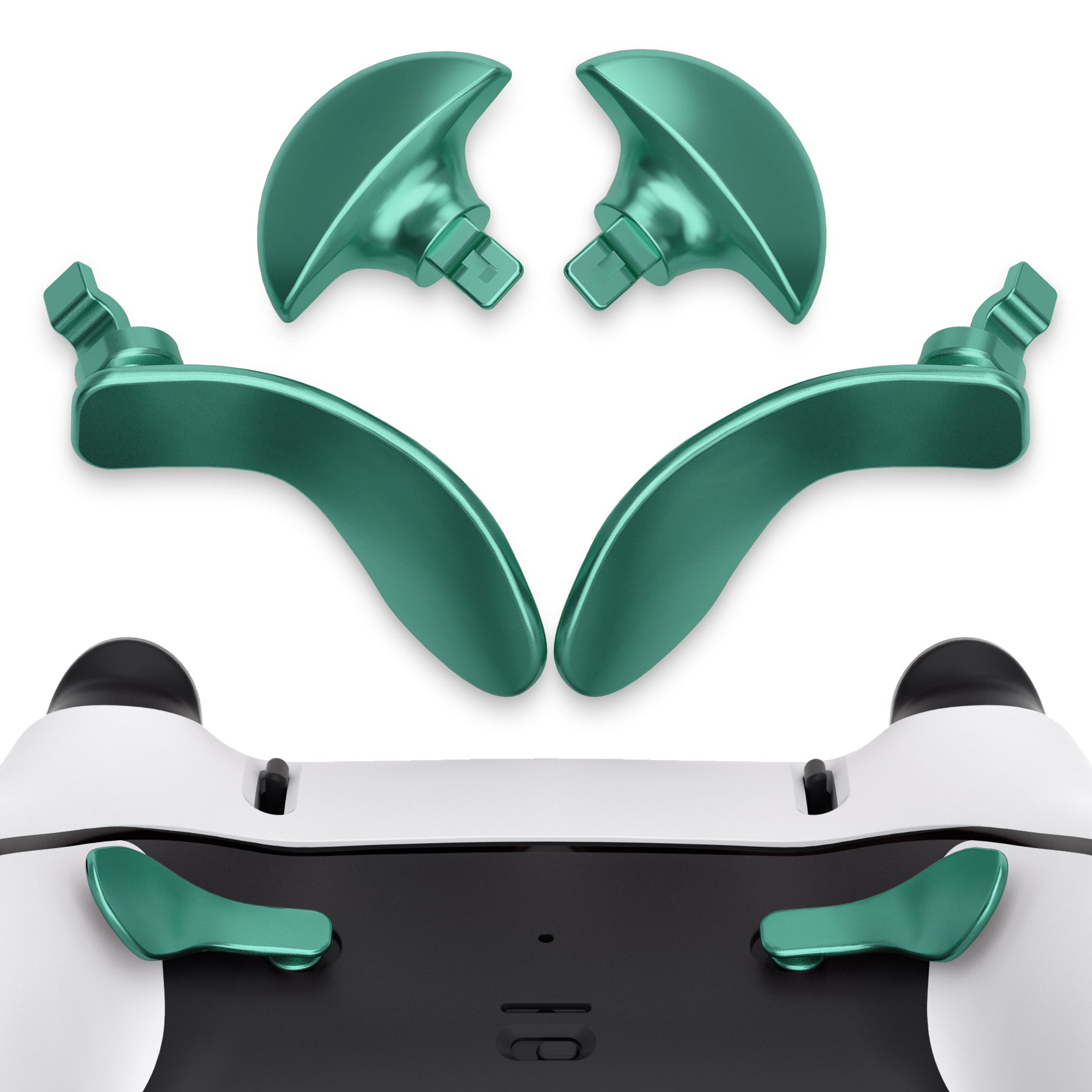 eXtremeRate Replacement Interchangeable 4PCS Metal Back Paddles for PS5 Edge Controller - Metallic Aqua Green eXtremeRate