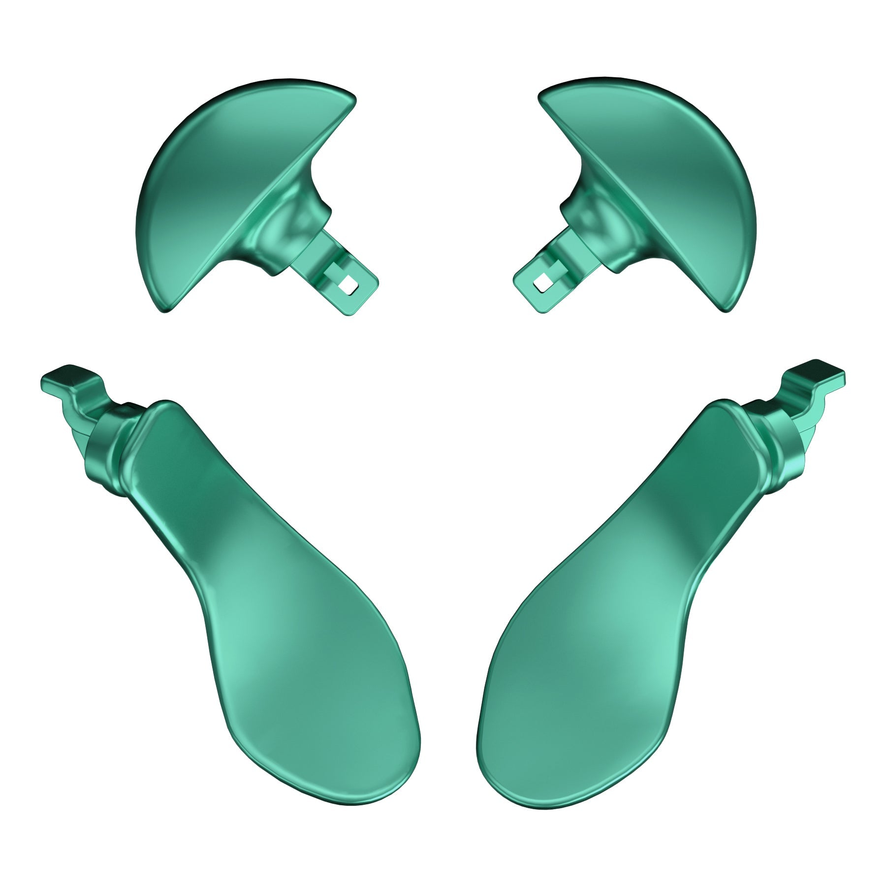 eXtremeRate Replacement Interchangeable 4PCS Metal Back Paddles for PS5 Edge Controller - Metallic Aqua Green eXtremeRate