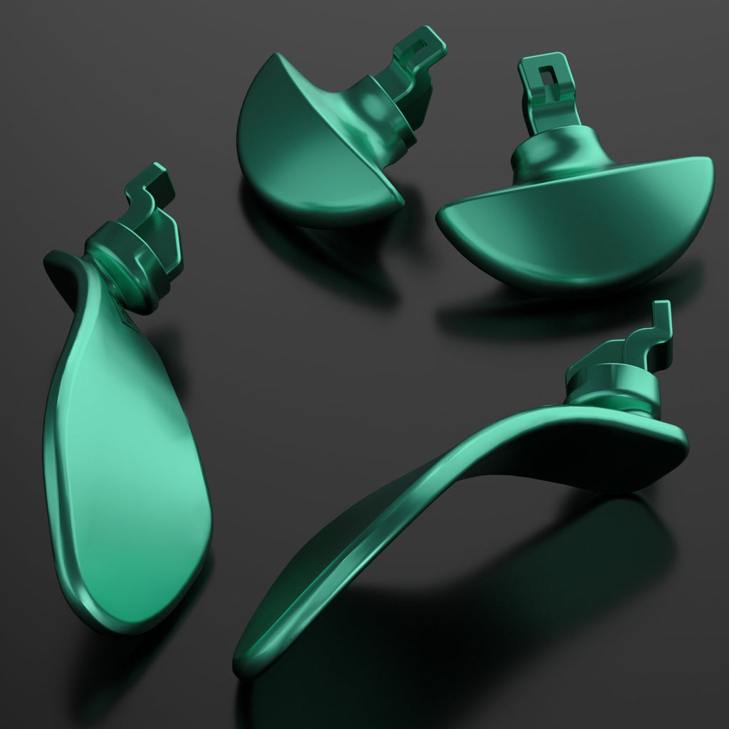 eXtremeRate Replacement Interchangeable 4PCS Metal Back Paddles for PS5 Edge Controller - Metallic Aqua Green eXtremeRate