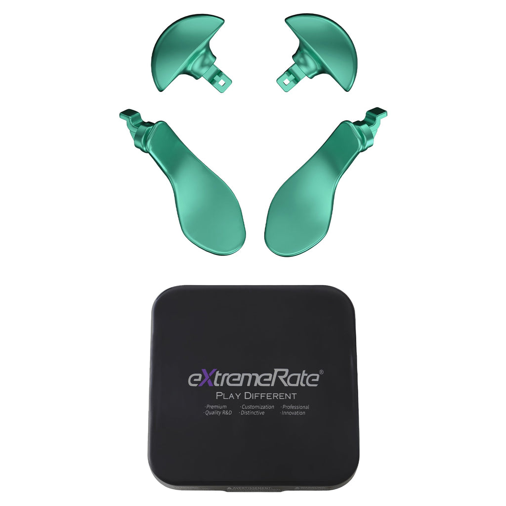 eXtremeRate Replacement Interchangeable 4PCS Metal Back Paddles for PS5 Edge Controller - Metallic Aqua Green eXtremeRate