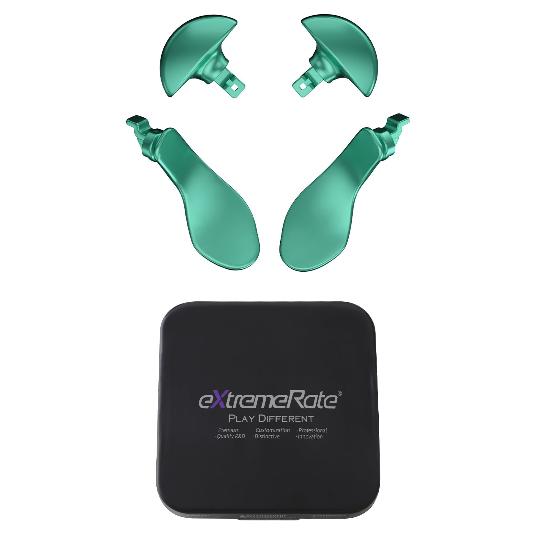 eXtremeRate Replacement Interchangeable 4PCS Metal Back Paddles for PS5 Edge Controller - Metallic Aqua Green eXtremeRate
