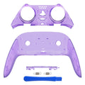 eXtremeRate Replacement Top Bottom Decorative Trim Shell Compatible with PS5 Edge Controller - Clear Atomic Purple eXtremeRate