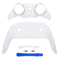 eXtremeRate Replacement Top Bottom Decorative Trim Shell Compatible with PS5 Edge Controller - Clear eXtremeRate