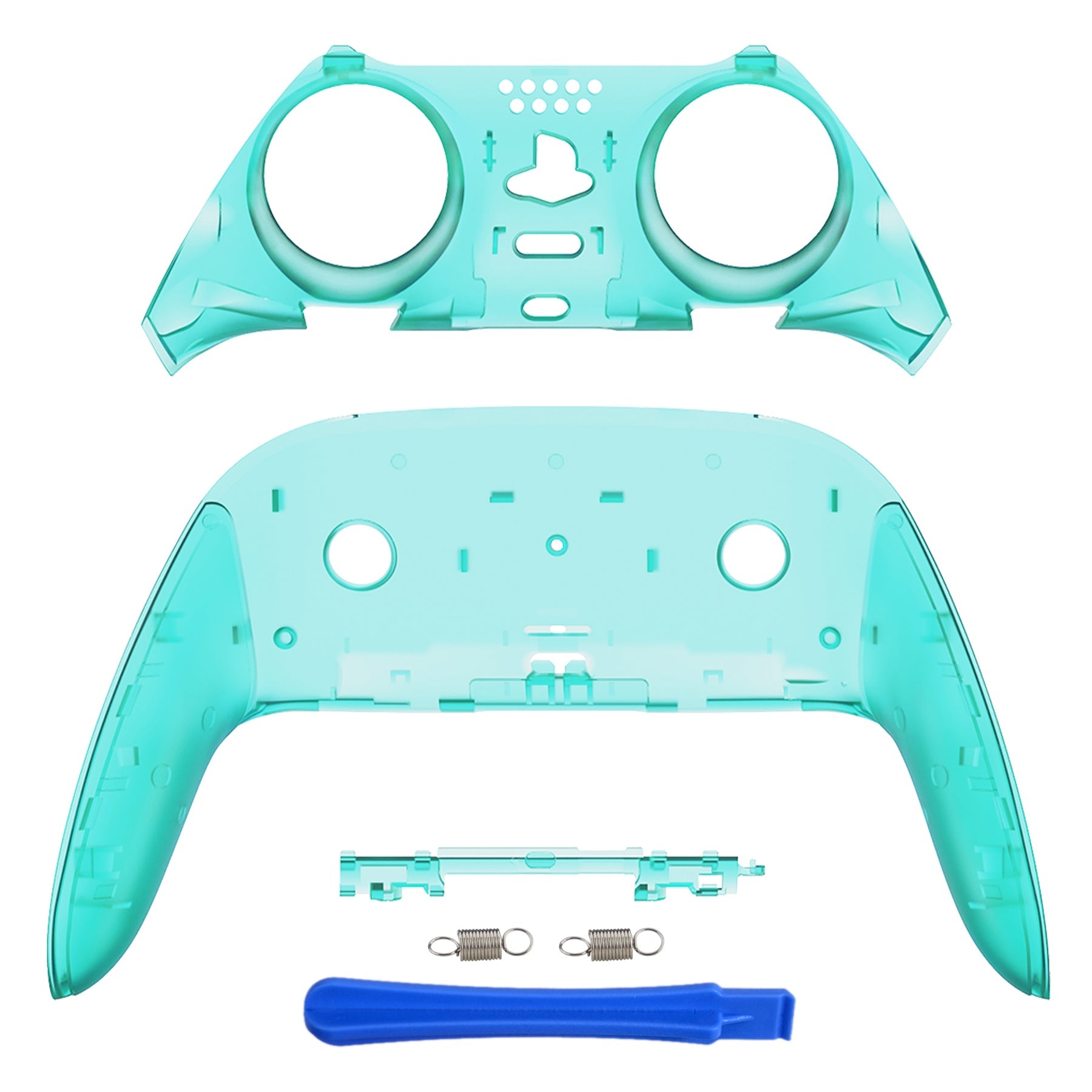 eXtremeRate Replacement Top Bottom Decorative Trim Shell Compatible with PS5 Edge Controller - Emerald Green eXtremeRate