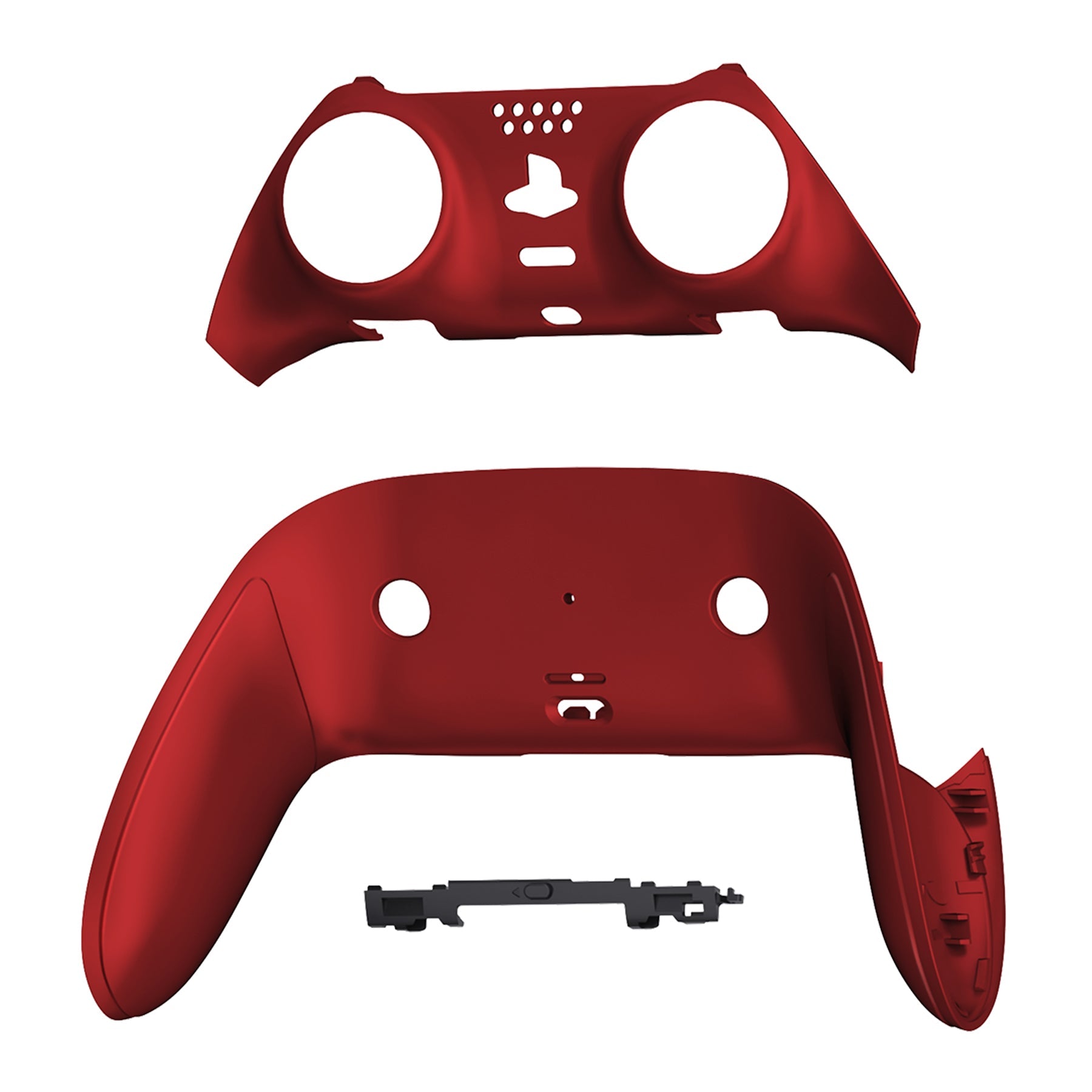 eXtremeRate Replacement Top Bottom Decorative Trim Shell Compatible with PS5 Edge Controller - Scarlet Red eXtremeRate