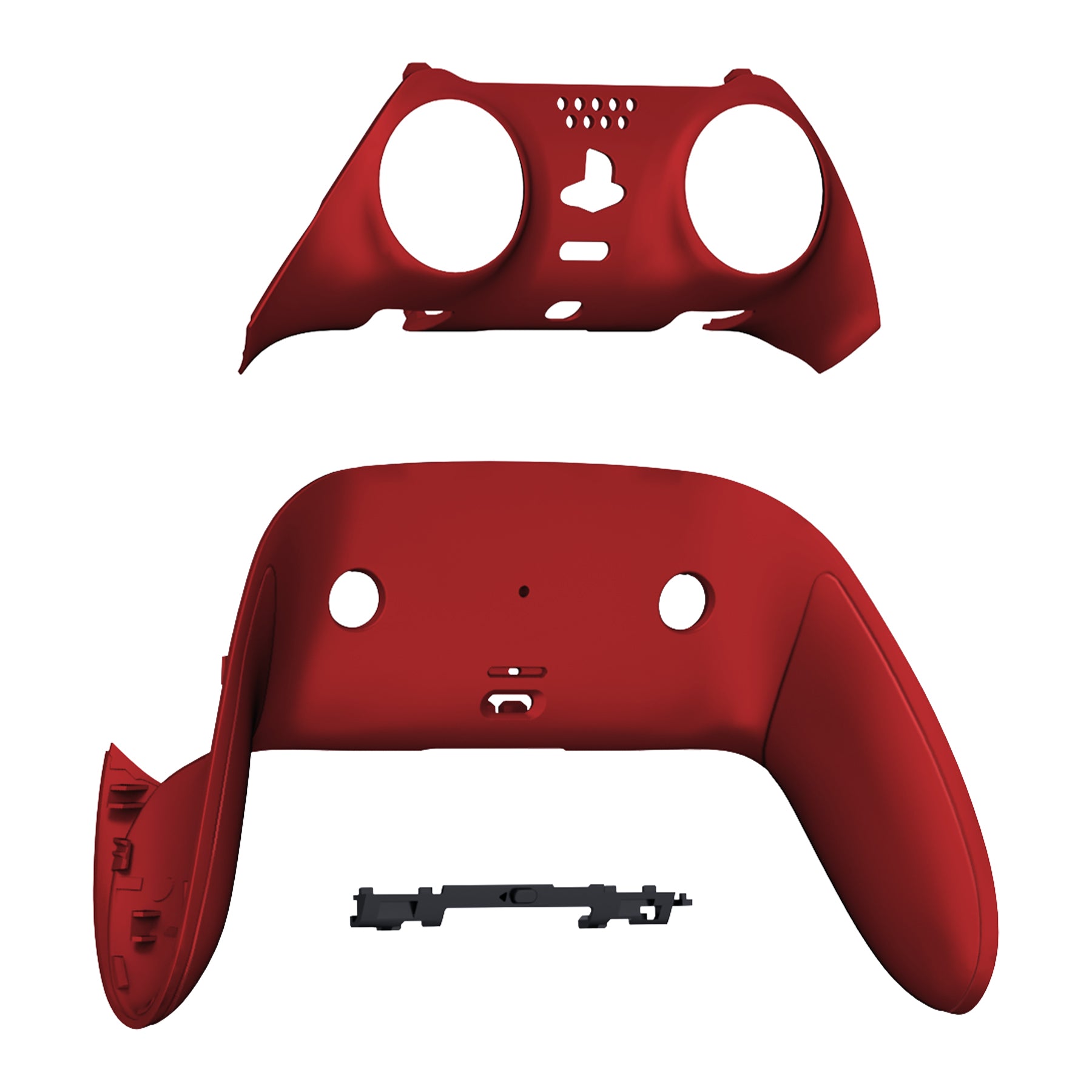 eXtremeRate Replacement Top Bottom Decorative Trim Shell Compatible with PS5 Edge Controller - Scarlet Red eXtremeRate