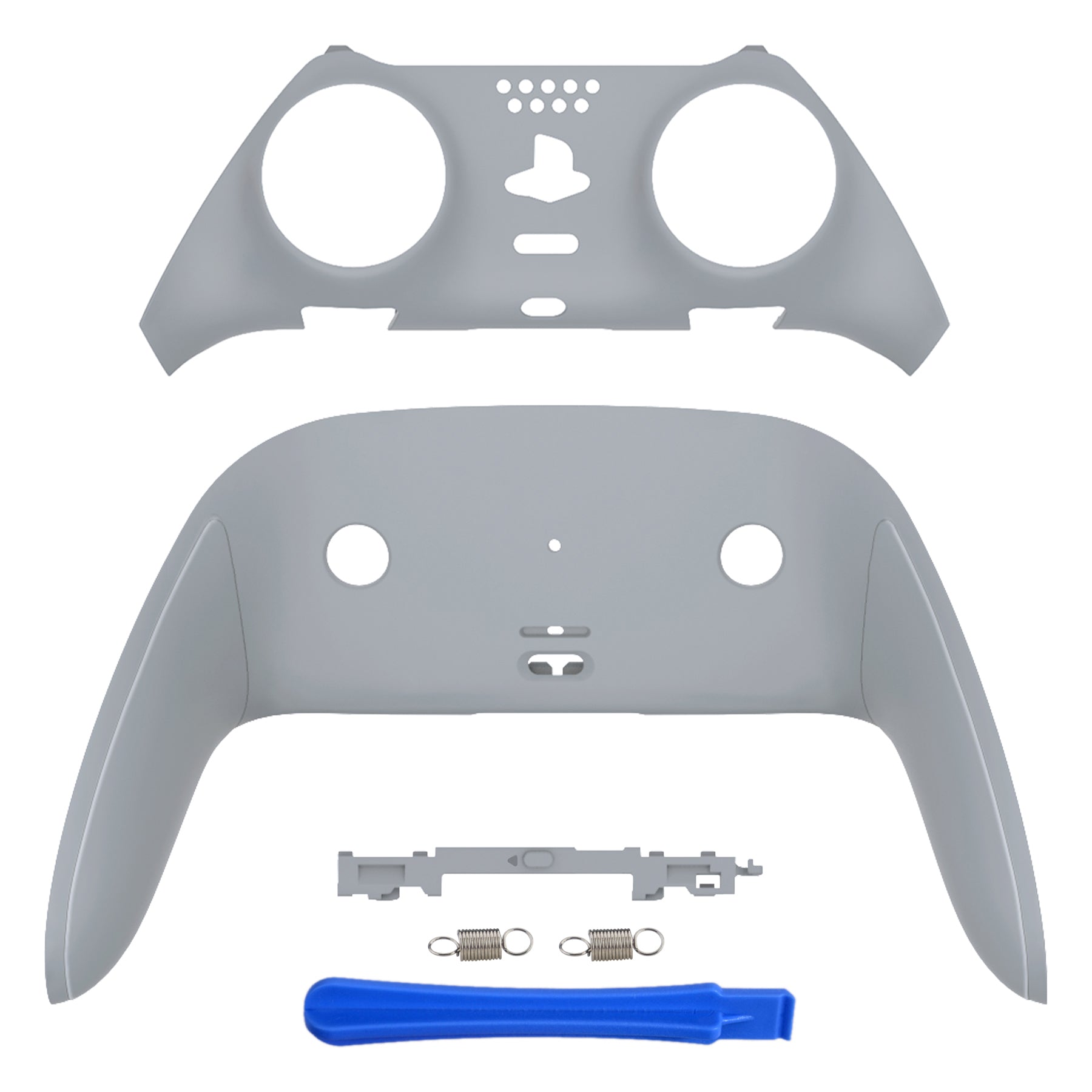 eXtremeRate Replacement Top Bottom Decorative Trim Shell Compatible with PS5 Edge Controller - New Hope Gray eXtremeRate