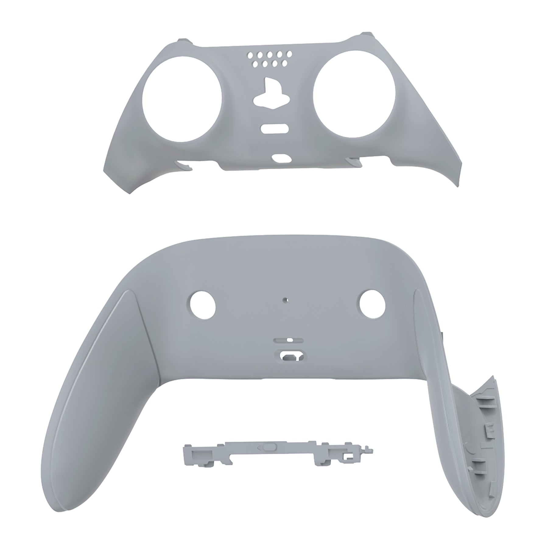 eXtremeRate Replacement Top Bottom Decorative Trim Shell Compatible with PS5 Edge Controller - New Hope Gray eXtremeRate