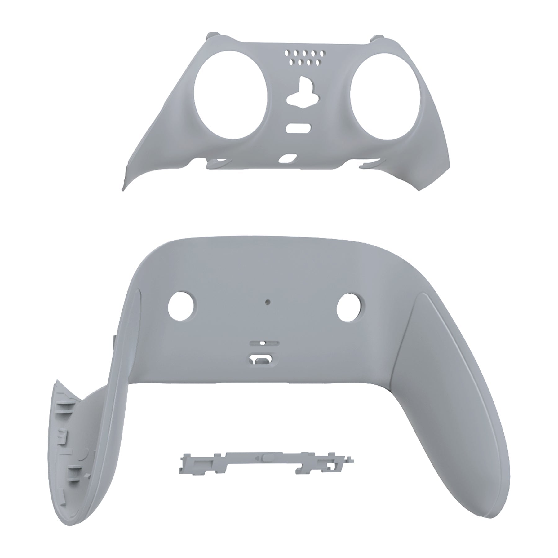eXtremeRate Replacement Top Bottom Decorative Trim Shell Compatible with PS5 Edge Controller - New Hope Gray eXtremeRate