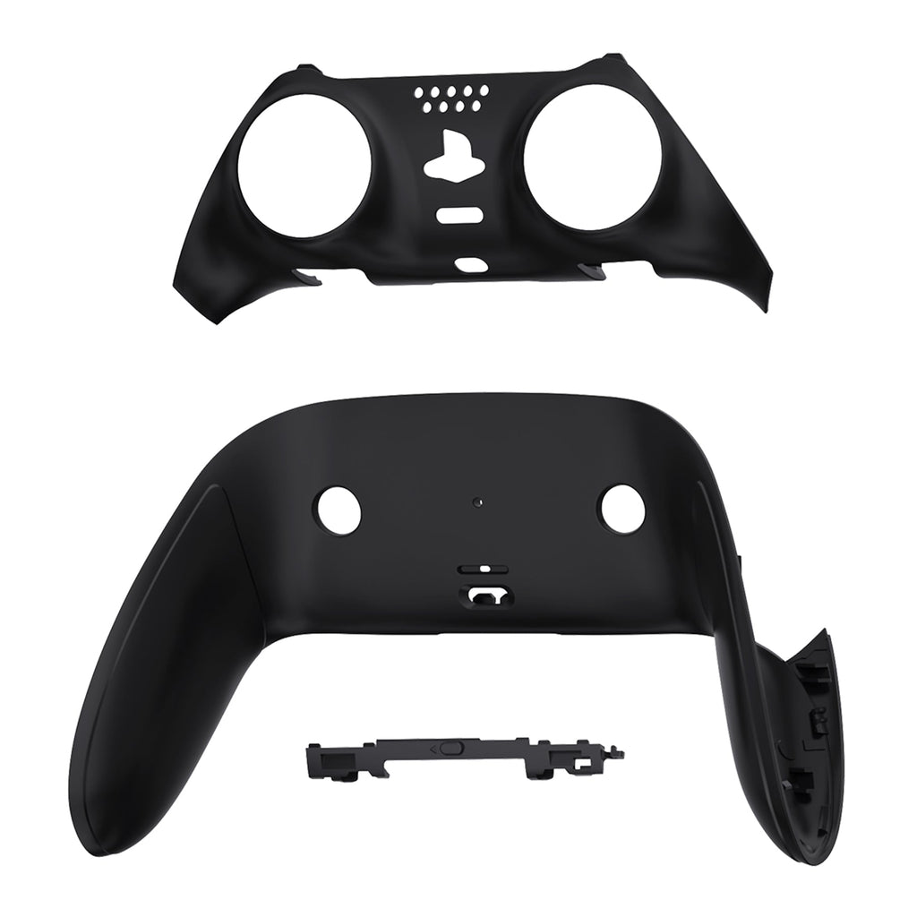 eXtremeRate Replacement Top Bottom Decorative Trim Shell Compatible with PS5 Edge Controller - Black eXtremeRate