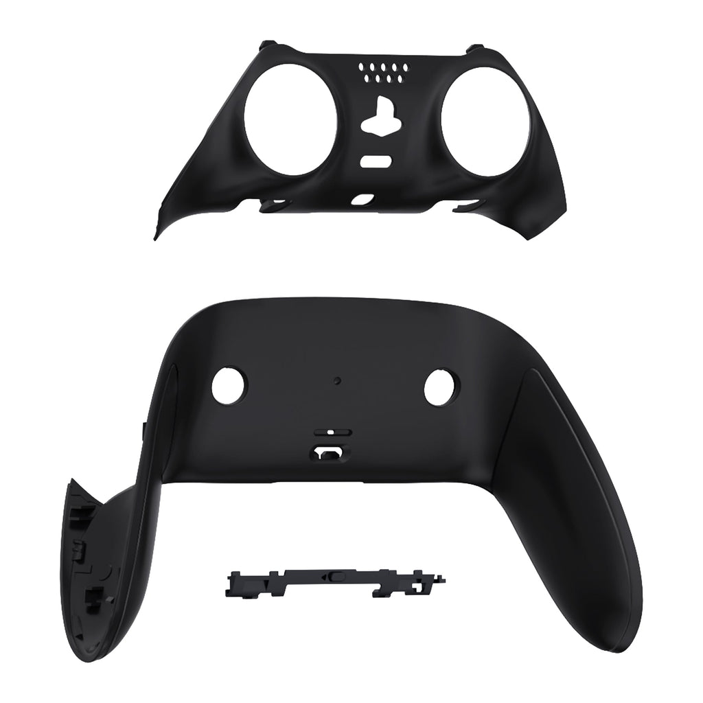 eXtremeRate Replacement Top Bottom Decorative Trim Shell Compatible with PS5 Edge Controller - Black eXtremeRate