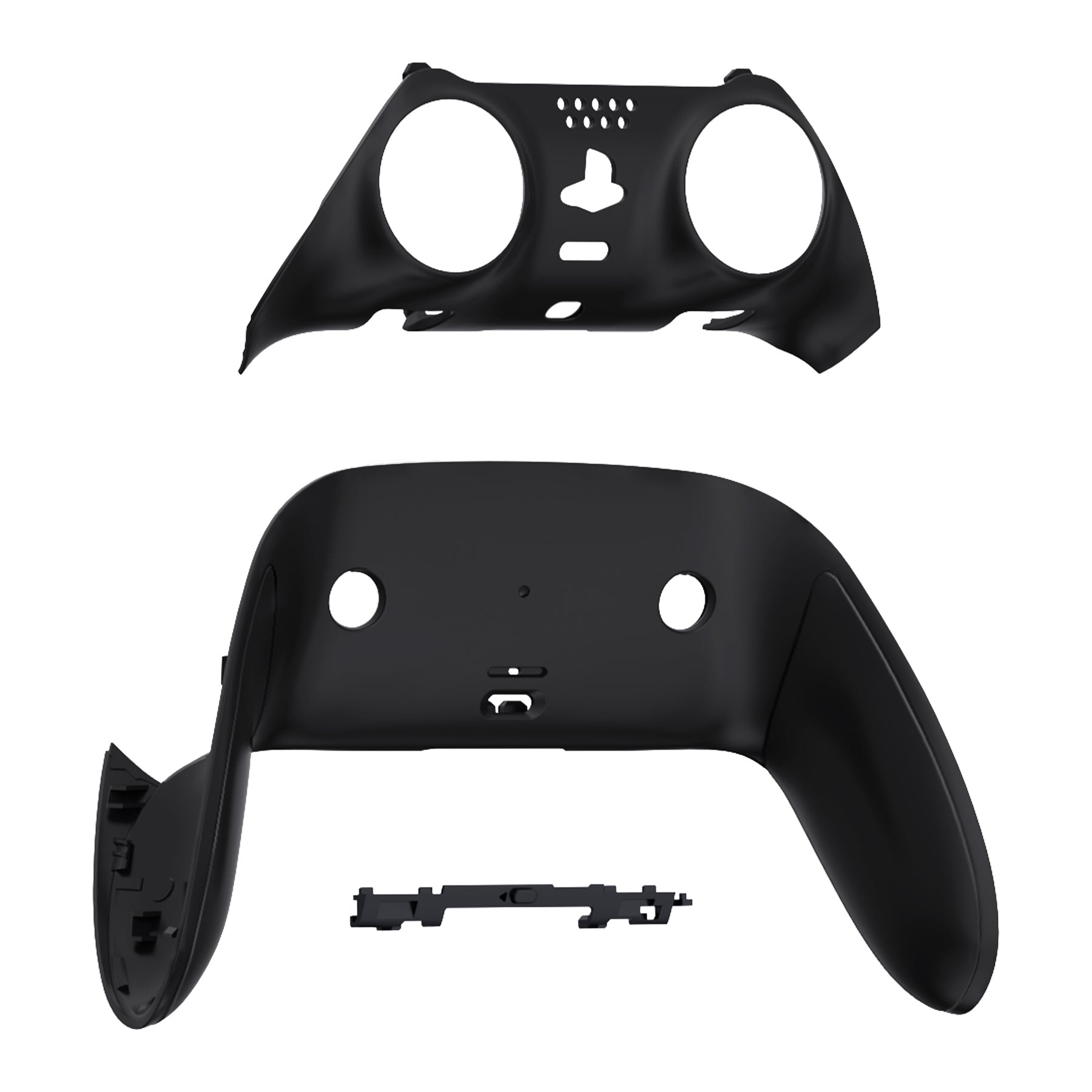 eXtremeRate Replacement Top Bottom Decorative Trim Shell Compatible with PS5 Edge Controller - Black eXtremeRate