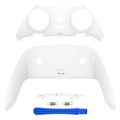 eXtremeRate Replacement Top Bottom Decorative Trim Shell Compatible with PS5 Edge Controller - White eXtremeRate