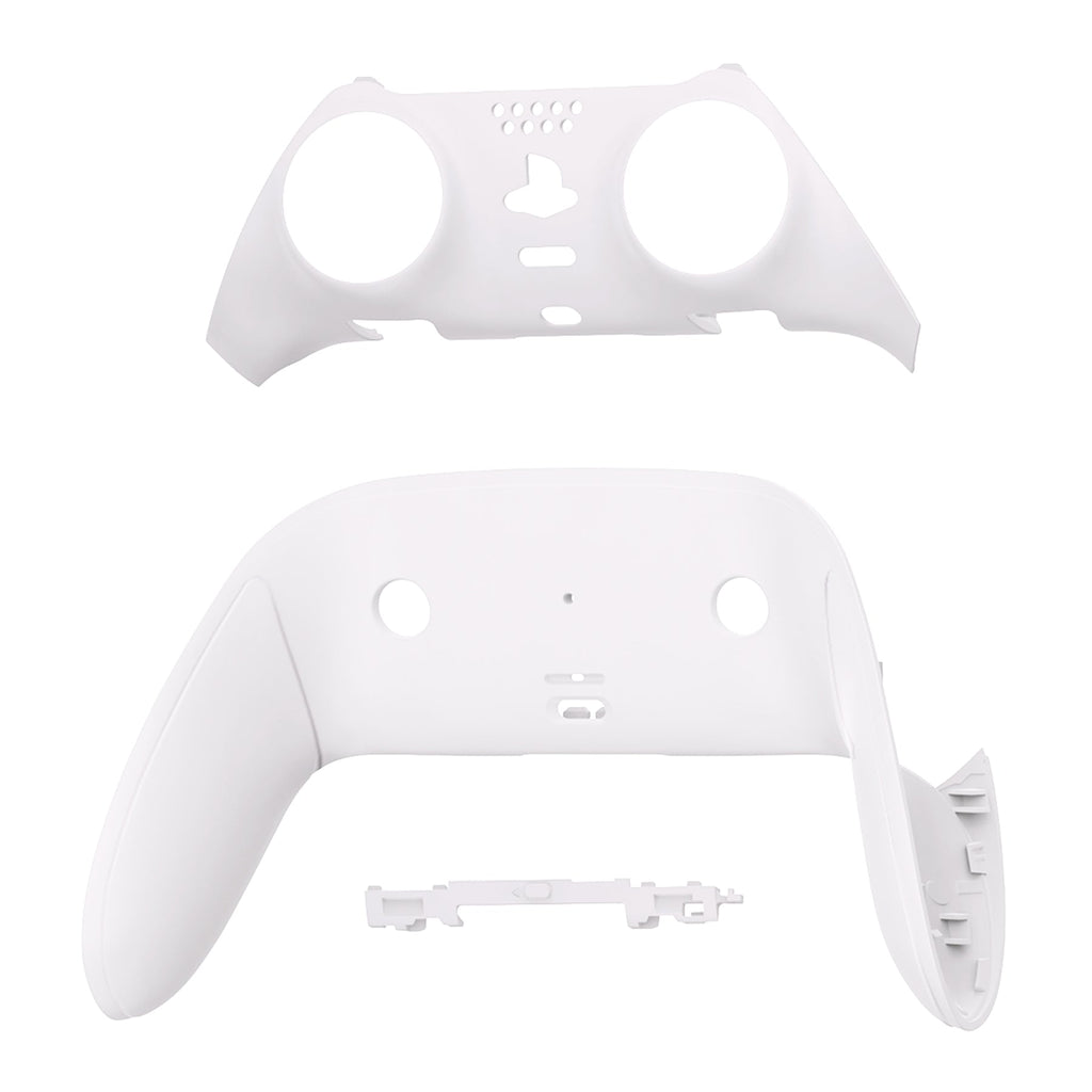 eXtremeRate Replacement Top Bottom Decorative Trim Shell Compatible with PS5 Edge Controller - White eXtremeRate