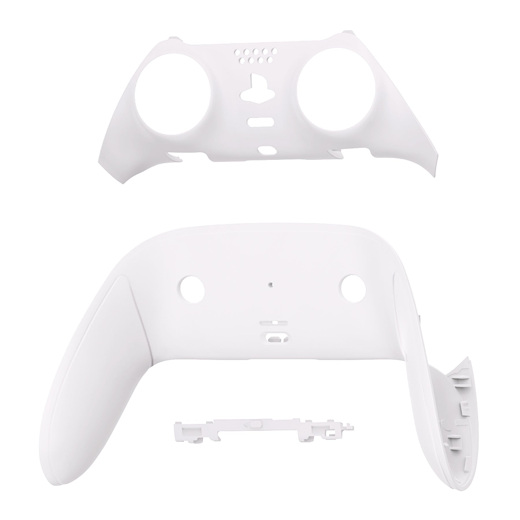 eXtremeRate Replacement Top Bottom Decorative Trim Shell Compatible with PS5 Edge Controller - White eXtremeRate