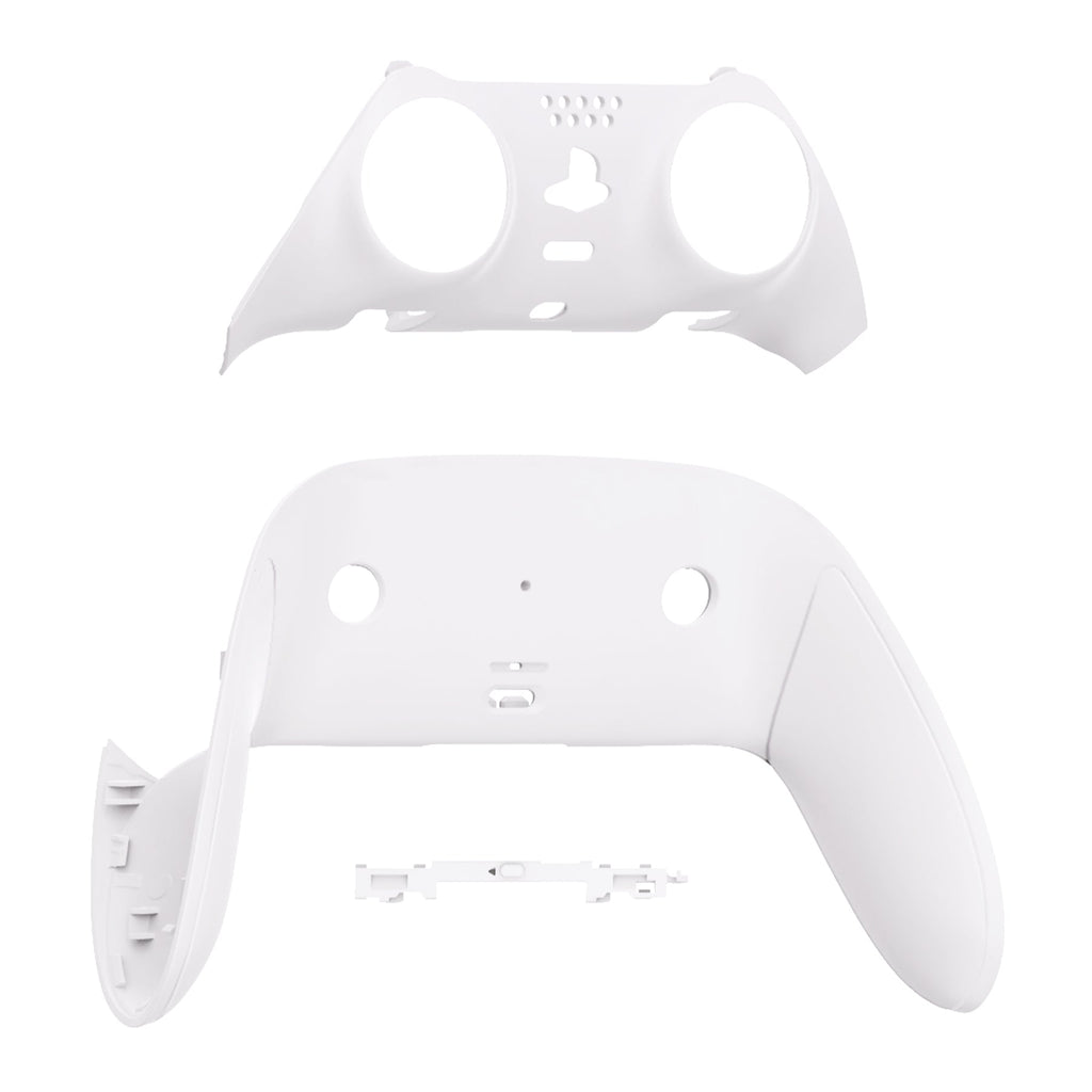 eXtremeRate Replacement Top Bottom Decorative Trim Shell Compatible with PS5 Edge Controller - White eXtremeRate
