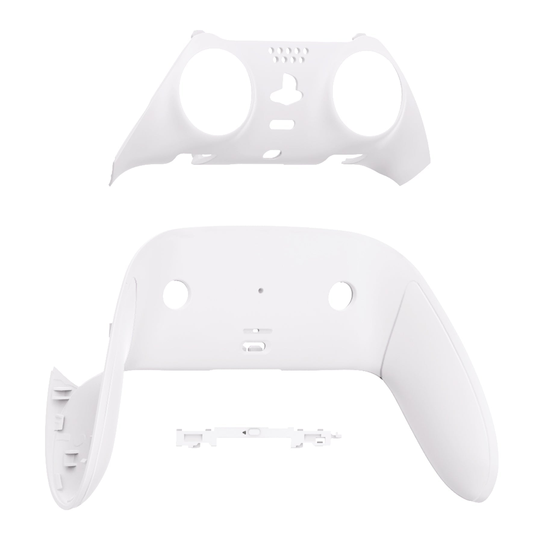 eXtremeRate Replacement Top Bottom Decorative Trim Shell Compatible with PS5 Edge Controller - White eXtremeRate