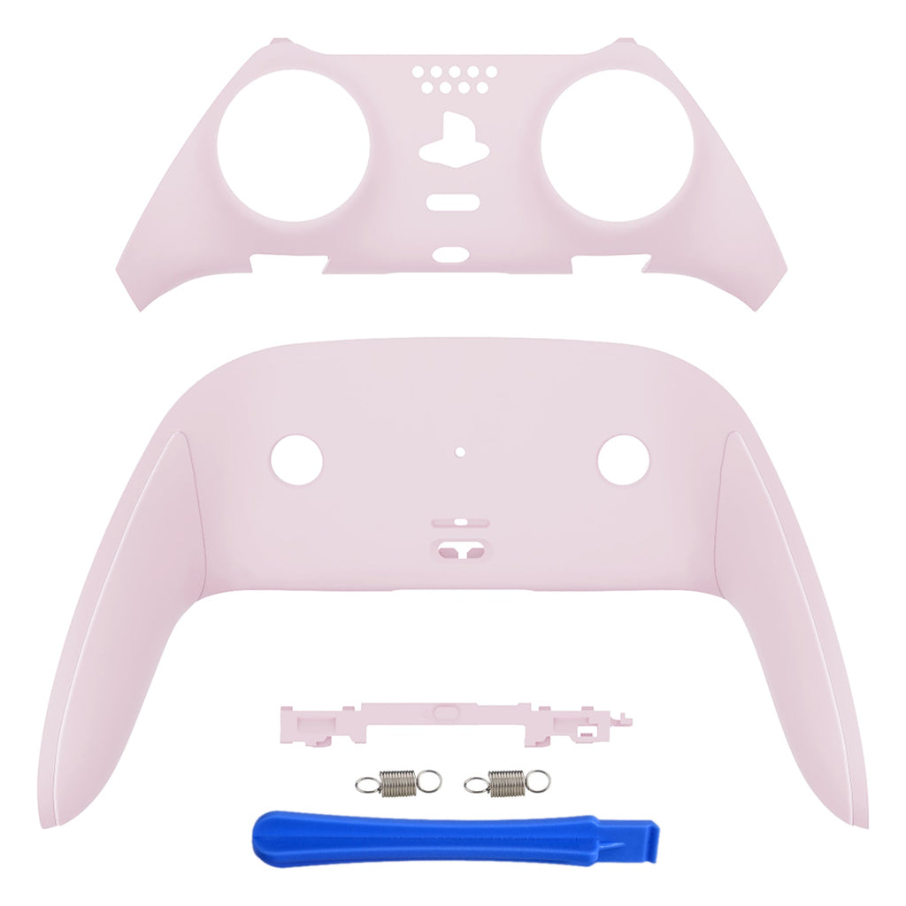 eXtremeRate Replacement Top Bottom Decorative Trim Shell Compatible with PS5 Edge Controller - Cherry Blossoms Pink eXtremeRate