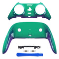 eXtremeRate Replacement Top Bottom Decorative Trim Shell Compatible with PS5 Edge Controller - Chameleon Green Purple eXtremeRate