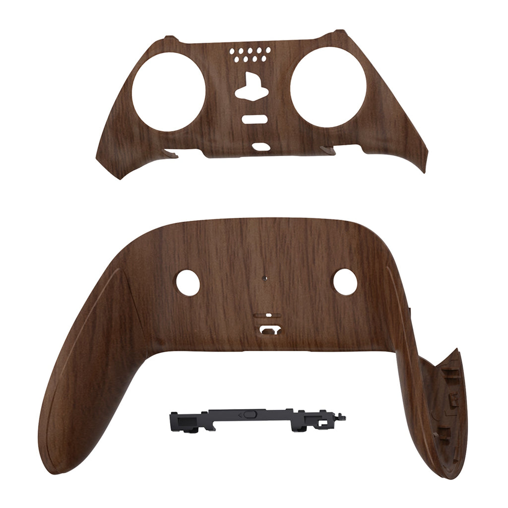 eXtremeRate Replacement Top Bottom Decorative Trim Shell Compatible with PS5 Edge Controller - Wood Grain eXtremeRate