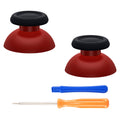 eXtremeRate Replacement Dual-Color Thumbsticks Analog Stick Joystick Compatible with PS5 & PS4 All Model Controller - Carmine Red & Black eXtremeRate