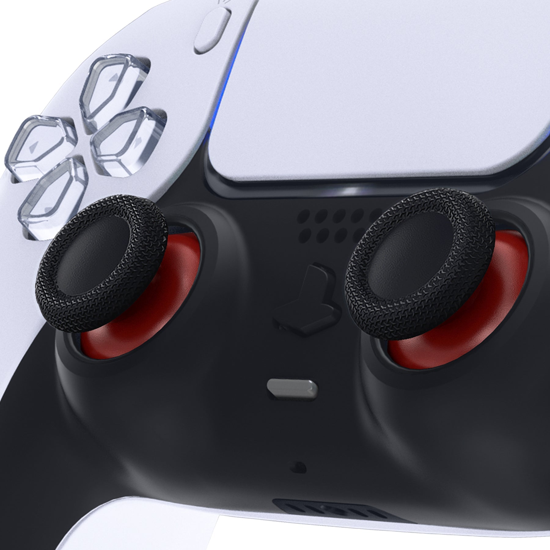 eXtremeRate Replacement Dual-Color Thumbsticks Analog Stick Joystick Compatible with PS5 & PS4 All Model Controller - Carmine Red & Black eXtremeRate