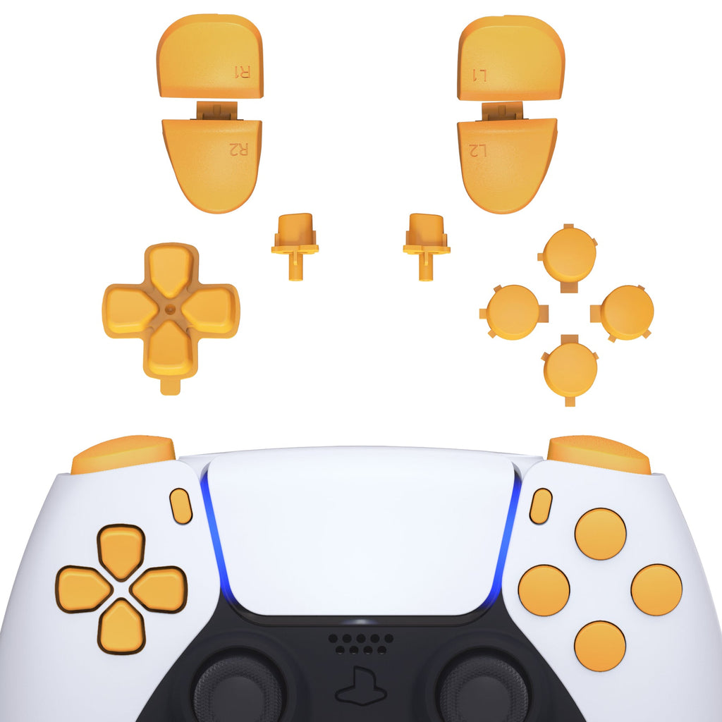 eXtremeRate Replacement Full Set Buttons Compatible with PS5 Controller BDM-030/040/050/060 - Caution Yellow eXtremeRate