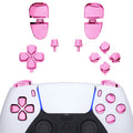 eXtremeRate Replacement Full Set Buttons Compatible with PS5 Controller BDM-030/040/050/060 - Chrome Pink eXtremeRate