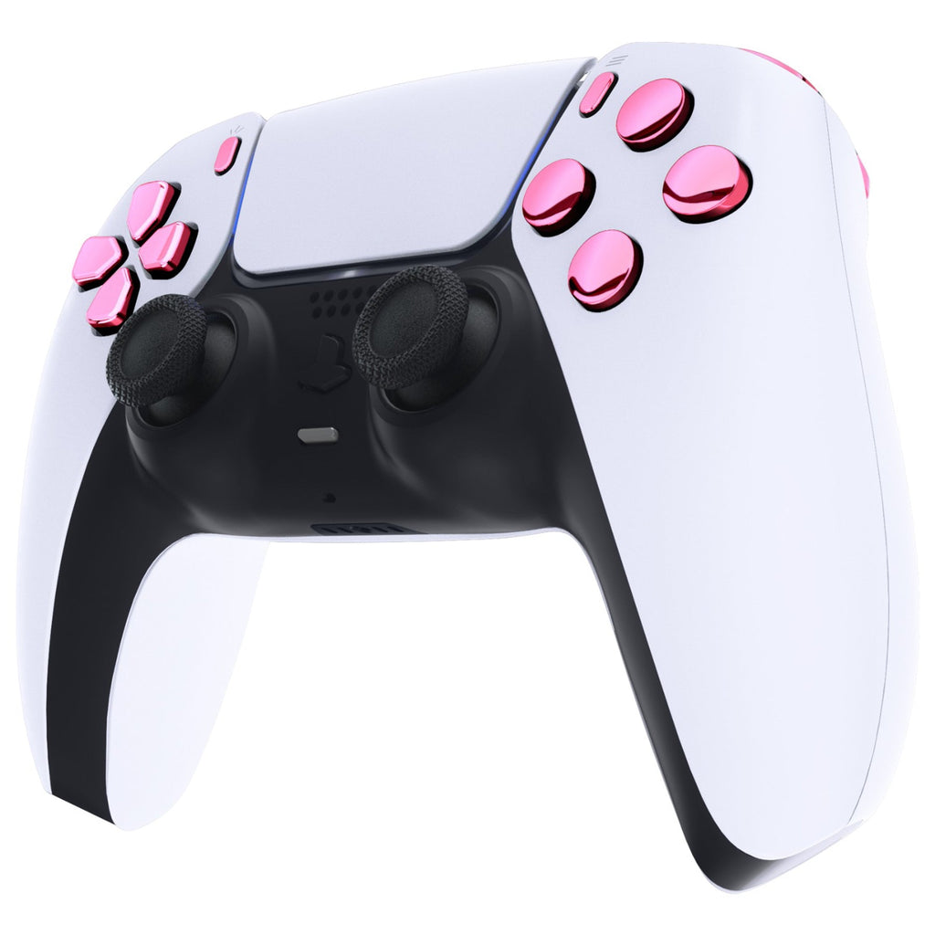 eXtremeRate Replacement Full Set Buttons Compatible with PS5 Controller BDM-030/040/050/060 - Chrome Pink eXtremeRate