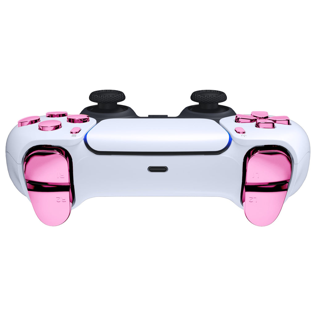 eXtremeRate Replacement Full Set Buttons Compatible with PS5 Controller BDM-030/040/050/060 - Chrome Pink eXtremeRate
