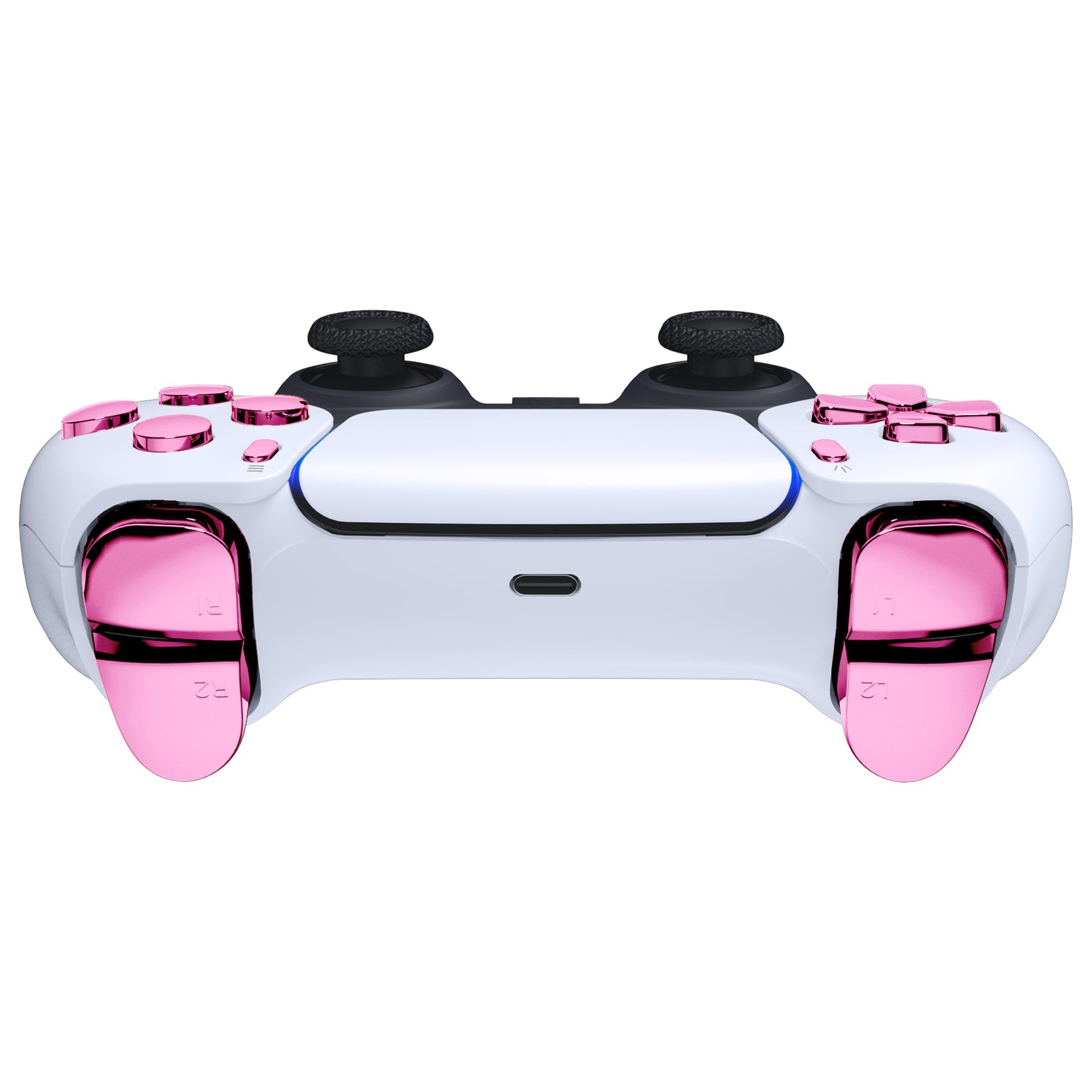 eXtremeRate Replacement Full Set Buttons Compatible with PS5 Controller BDM-030/040/050/060 - Chrome Pink eXtremeRate