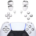 eXtremeRate Replacement Full Set Buttons Compatible with PS5 Controller BDM-030/040/050/060 - Chrome Silver eXtremeRate