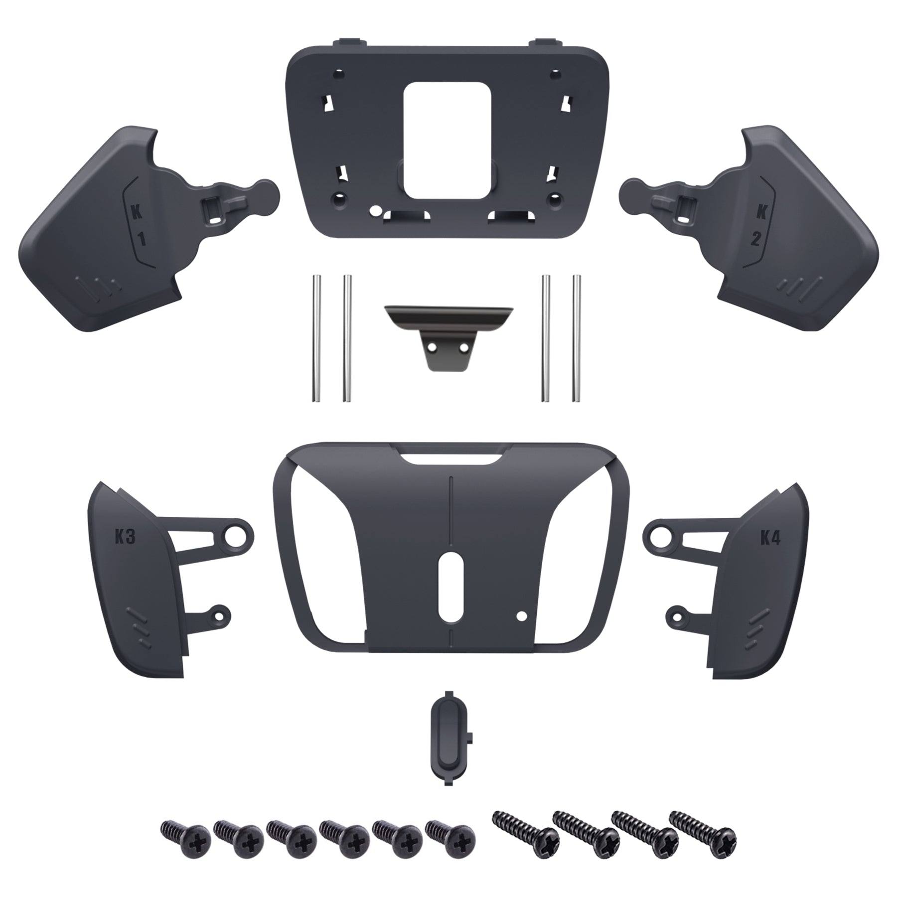 eXtremeRate Replacement Redesigned K1 K2 K3 K4 Back Buttons Housing Shell for eXtremeRate RISE4 Remap Kit, Compatible with PS5 Controller - Classic Gray eXtremeRate