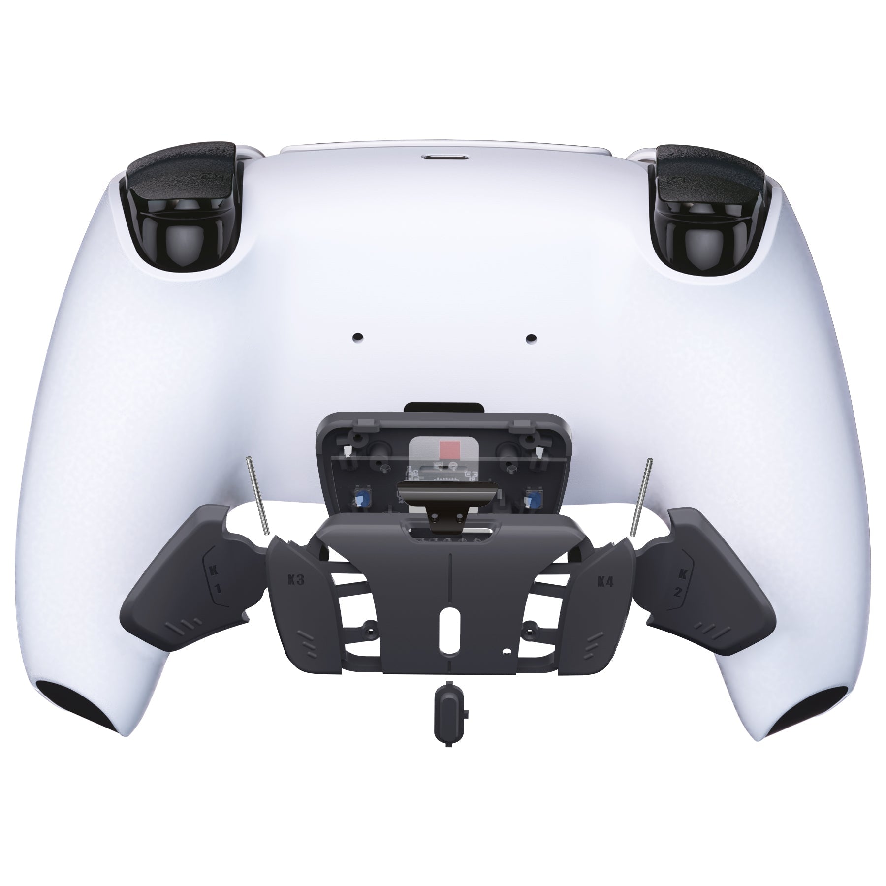 eXtremeRate Replacement Redesigned K1 K2 K3 K4 Back Buttons Housing Shell for eXtremeRate RISE4 Remap Kit, Compatible with PS5 Controller - Classic Gray eXtremeRate