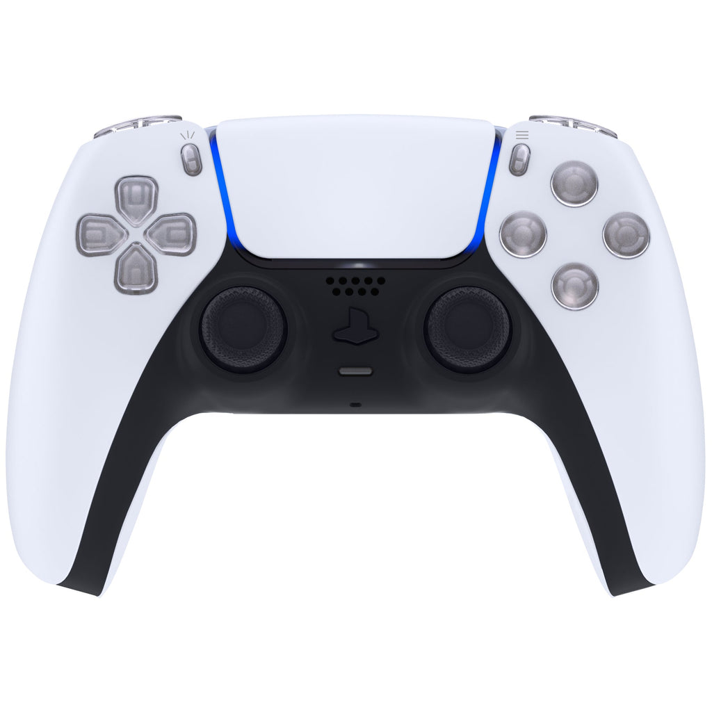 eXtremeRate Replacement Full Set Buttons Compatible with PS5 Controller BDM-030/040/050/060 - Clear eXtremeRate